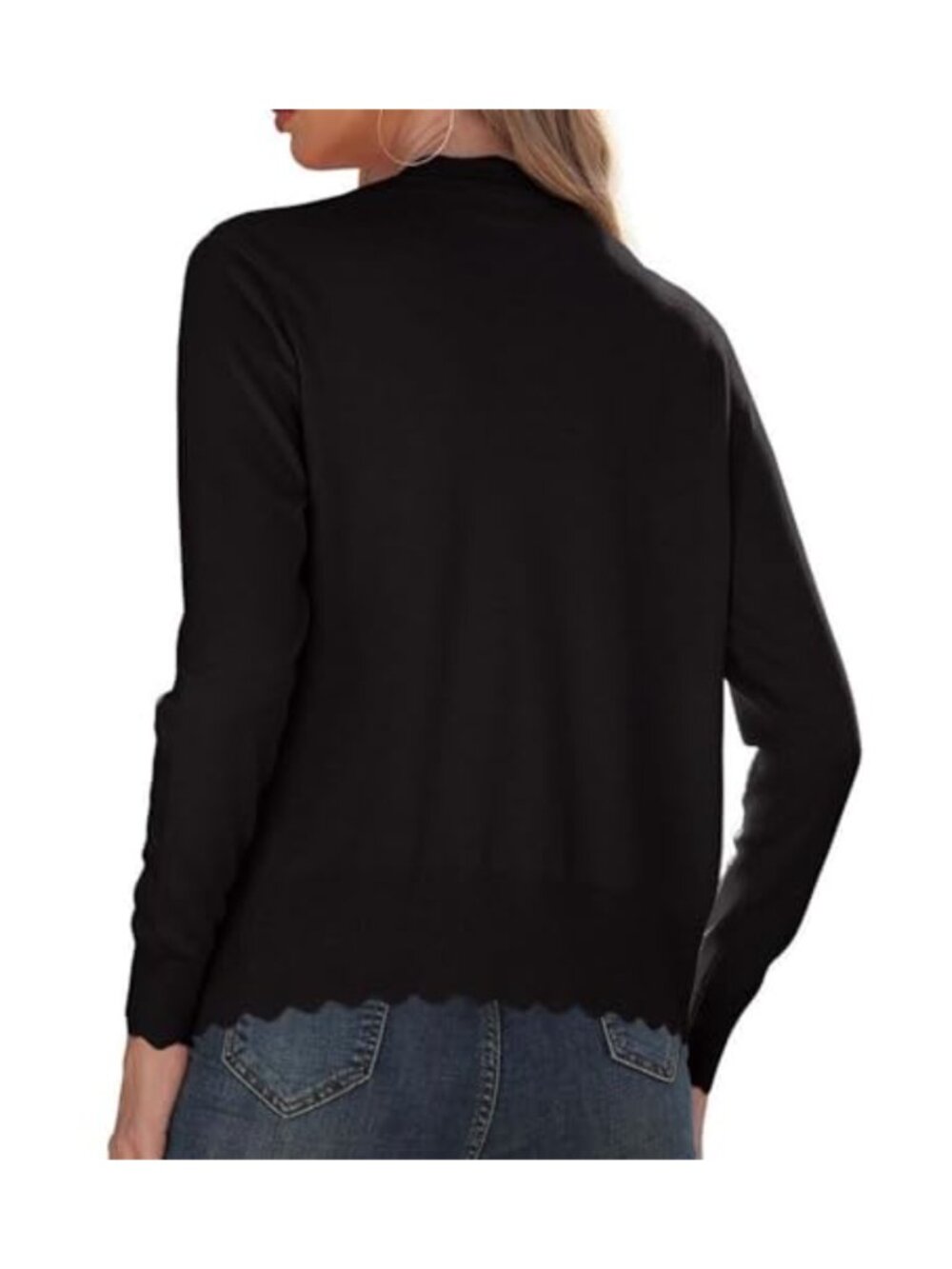 Flowy Ruffle V-Neck Cardigan - Picture 3 of 4